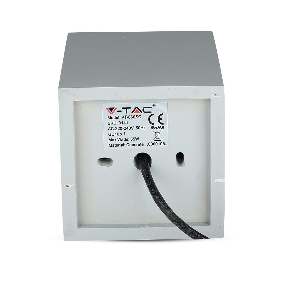 GU10 Fitting Concrete Surface Matt Rose Gold Bottom Quadrato img 4