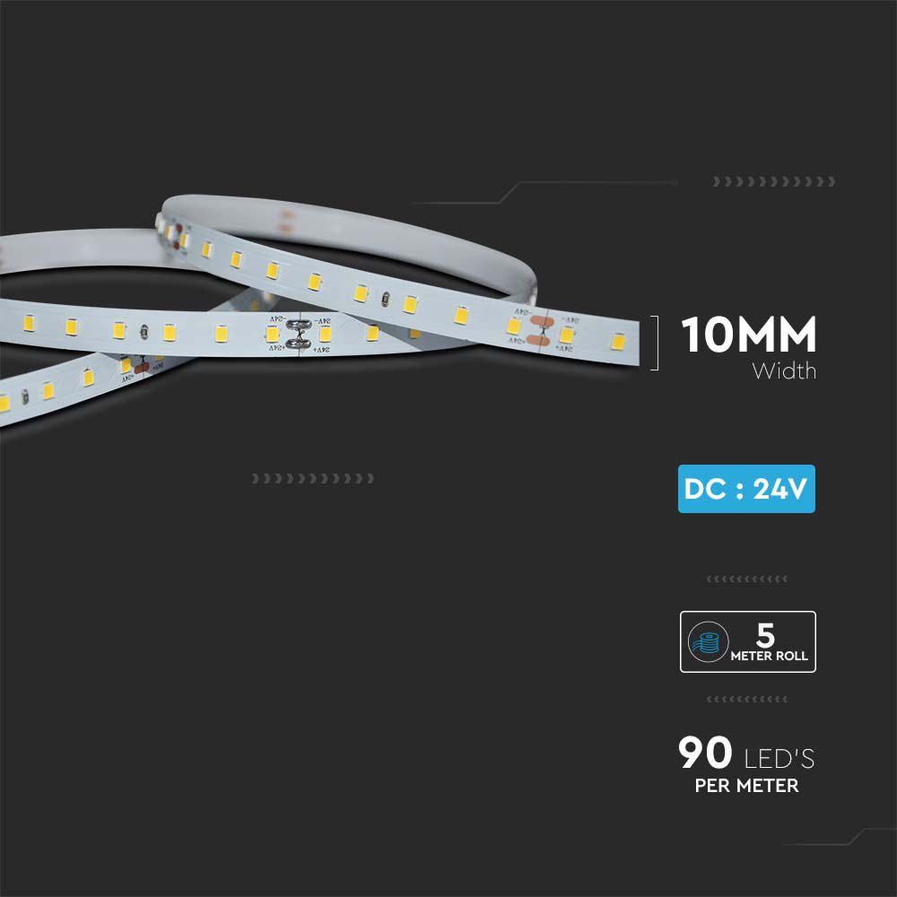 LED Strip - 90 LEDS/M 24V IP20 6400K 120° 4W/M 200LM/W img 3