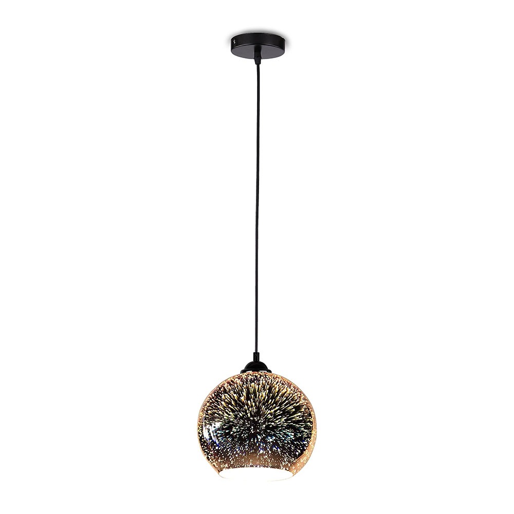Pendante Light Holder E27 3D Glass Lampshade 250mm