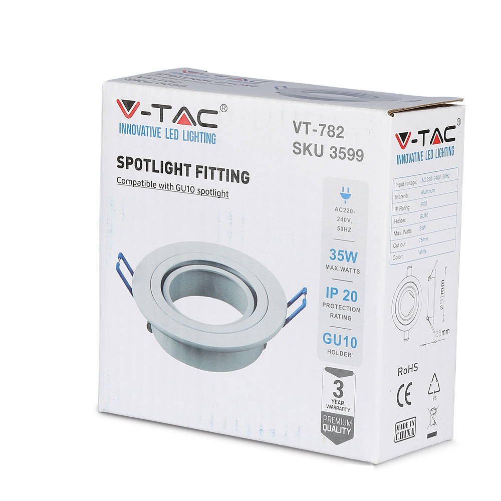 1*GU10 Corpo Rotondo Bianco