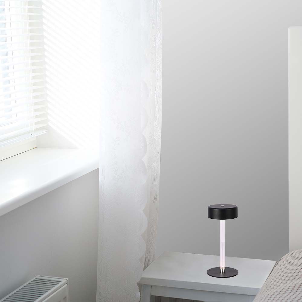 3W LED Table Lamp (D120*260) 3IN1 BlackTransperent Center Pillar img 1