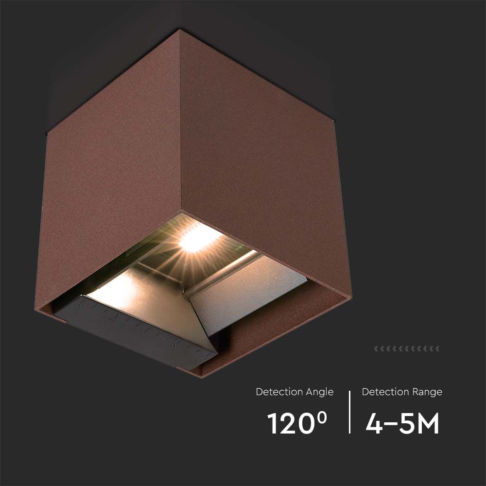9W COB LED Solar Wall Light Battery 1x2600mAh 16HRS 3000K Corten Body IP65 img 3