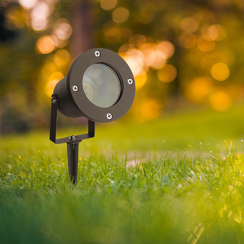 Garden Spike Aluminum GU10 Fitting Black  IP65