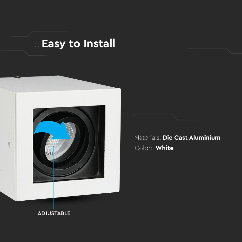 GU10 Adattatore per Faretti Quadrato Bianco img 1