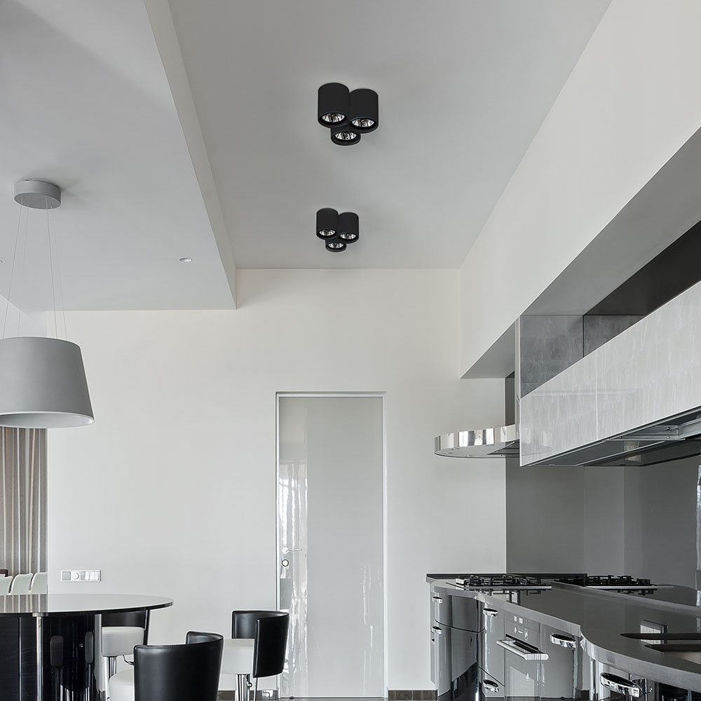 GU10 Adattatore per Faretti Rotondo Nero