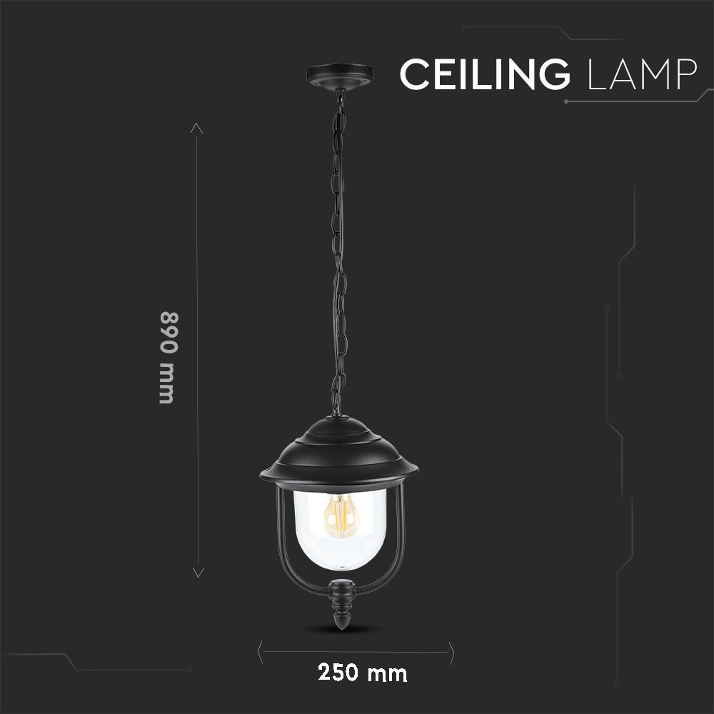 Garden Ceiling Lamp 1 x E27 Nero