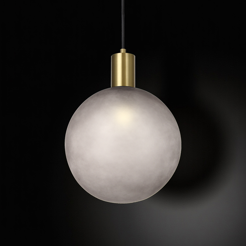 E27 Decorative Hanging Lamp (D100*H25mm) Brished Brass+Smokey Grey img 1