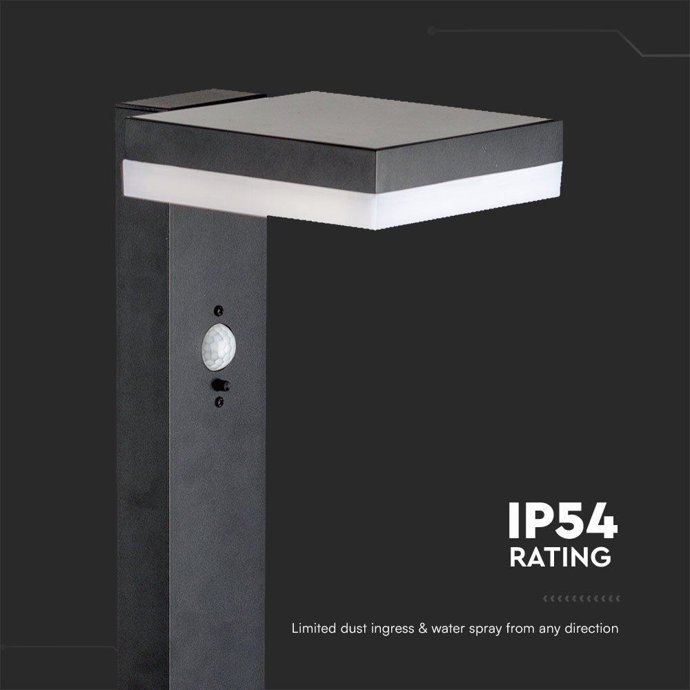 5.5W LED Solar Bollard Lamp With Pir Sensor & Battery 2200MA LI 3.7V img 4