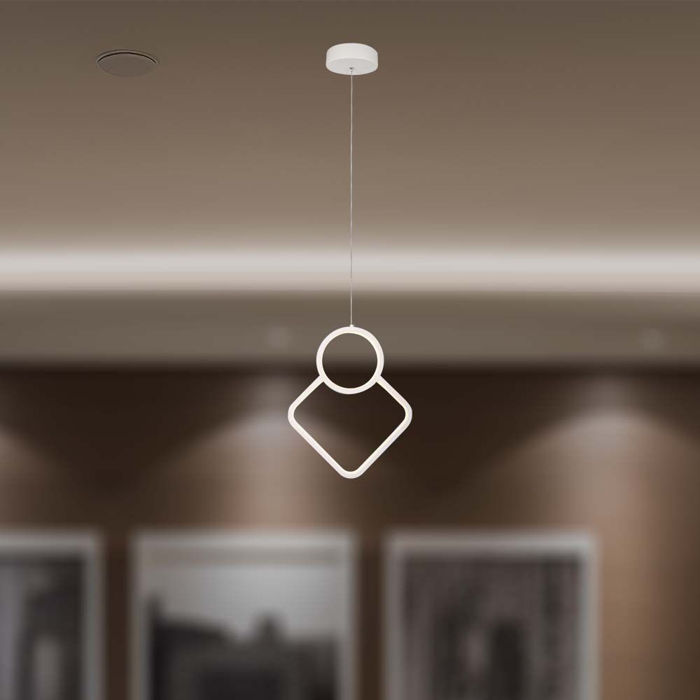 LED Designer Metal Hanging Lamp White Body 3000K