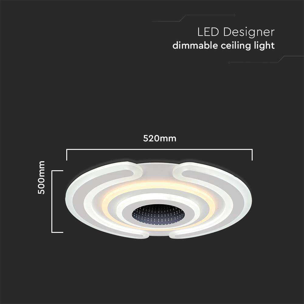 LAMPADA DA SOFFITTO DECORATIVA SMART LED 95W 52x5CM 3IN1 DIMMERABILE+TELECOMANDO