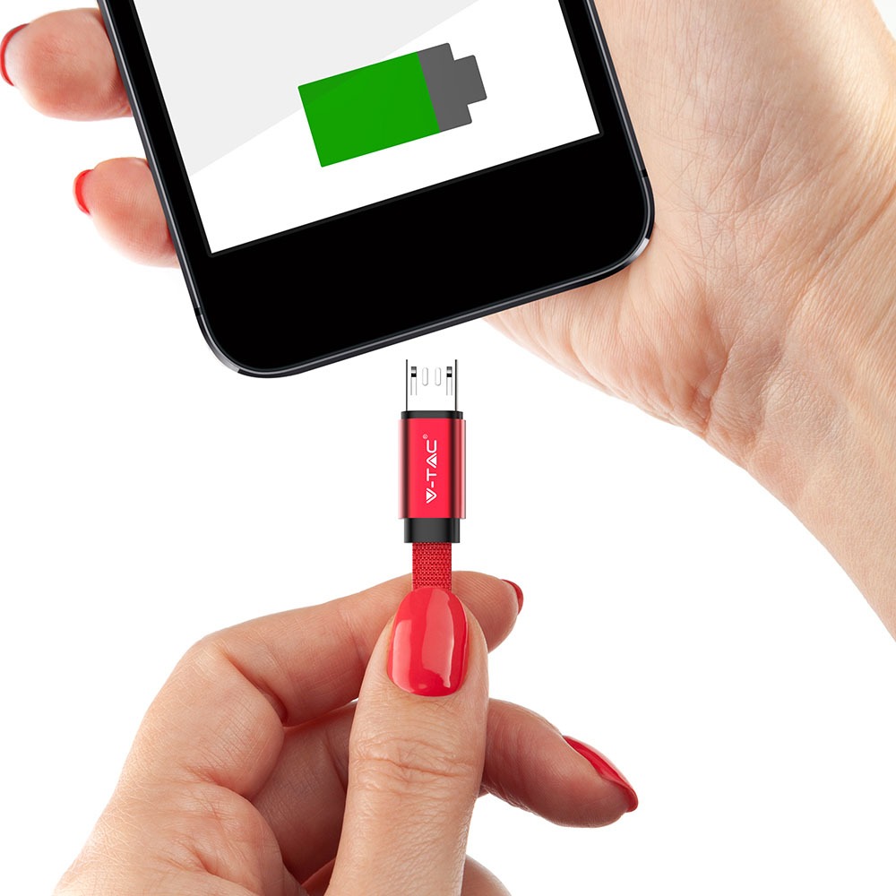 1m. Micro USB Cavo Rosso Ruby Series