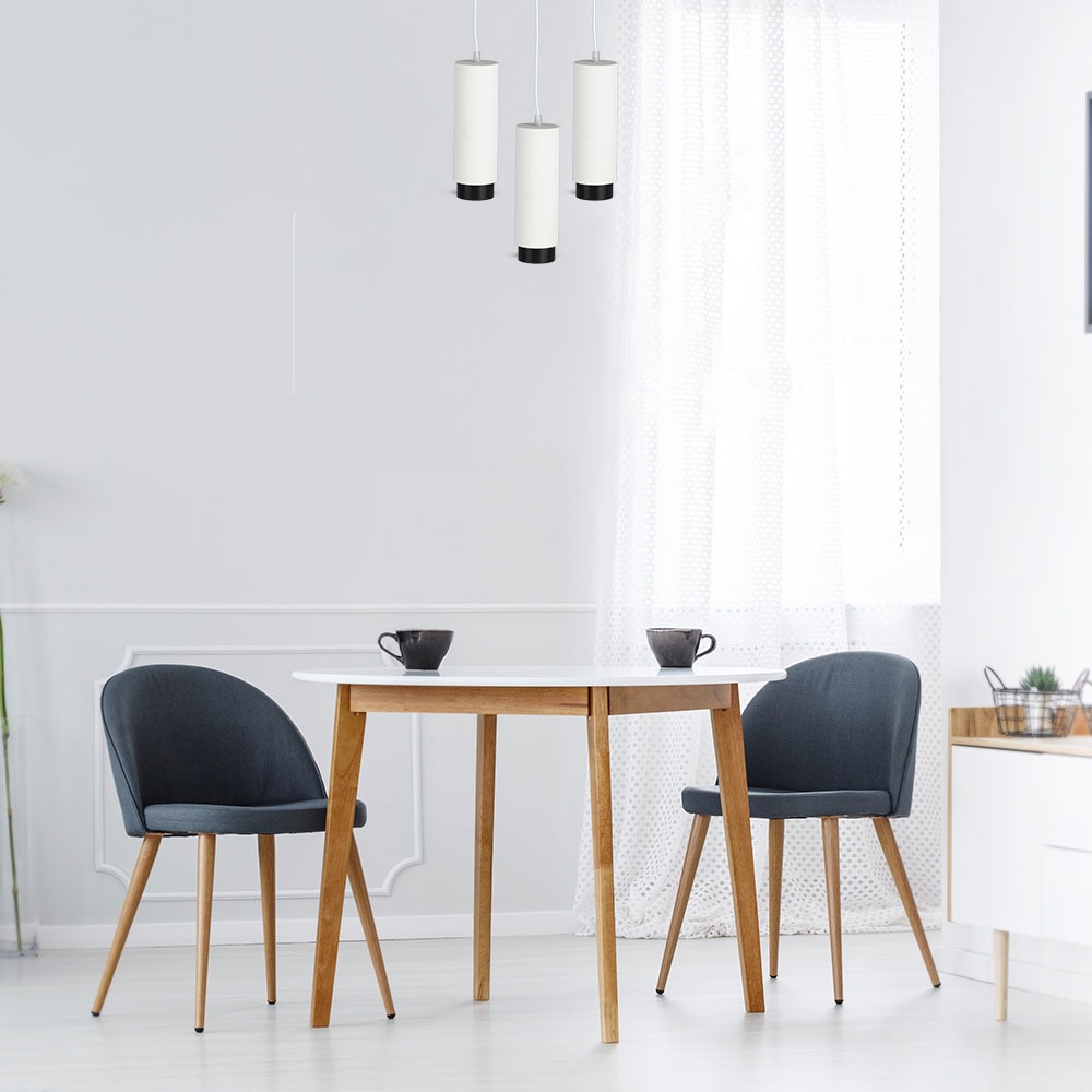 GU10 Fitting Gesso Pendant Suspended Metal Gun Black Bottom