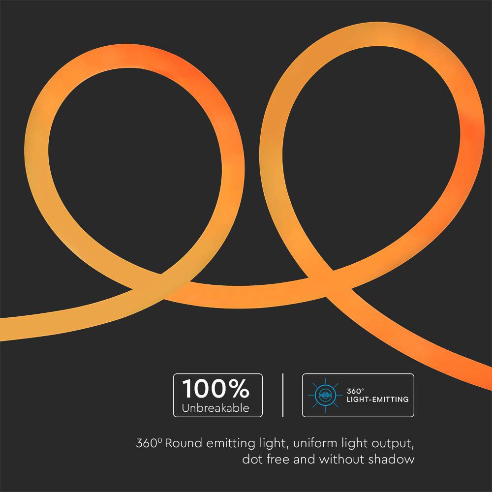 Neon Flex 12W/m Bobina 10m 24V Colore Ambra img 3