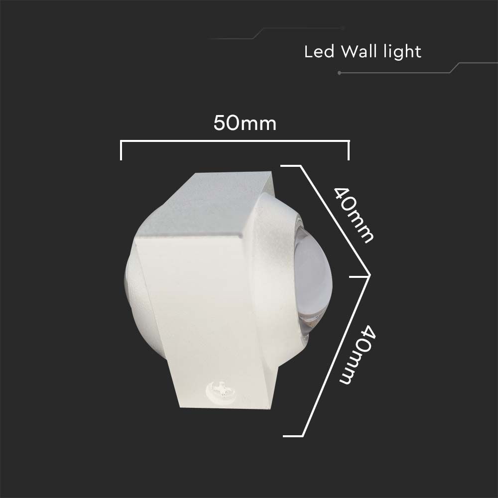2W LED COB Downlight 3000K White Body