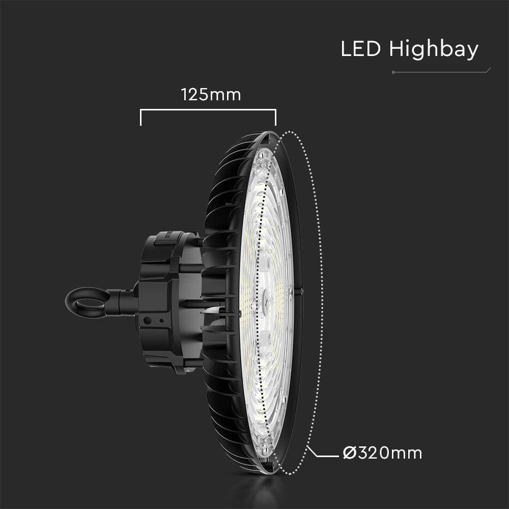 Campana LED SMD Industriale 200W 160LM/W UFO Colore Nero 120° 3in1 IP65