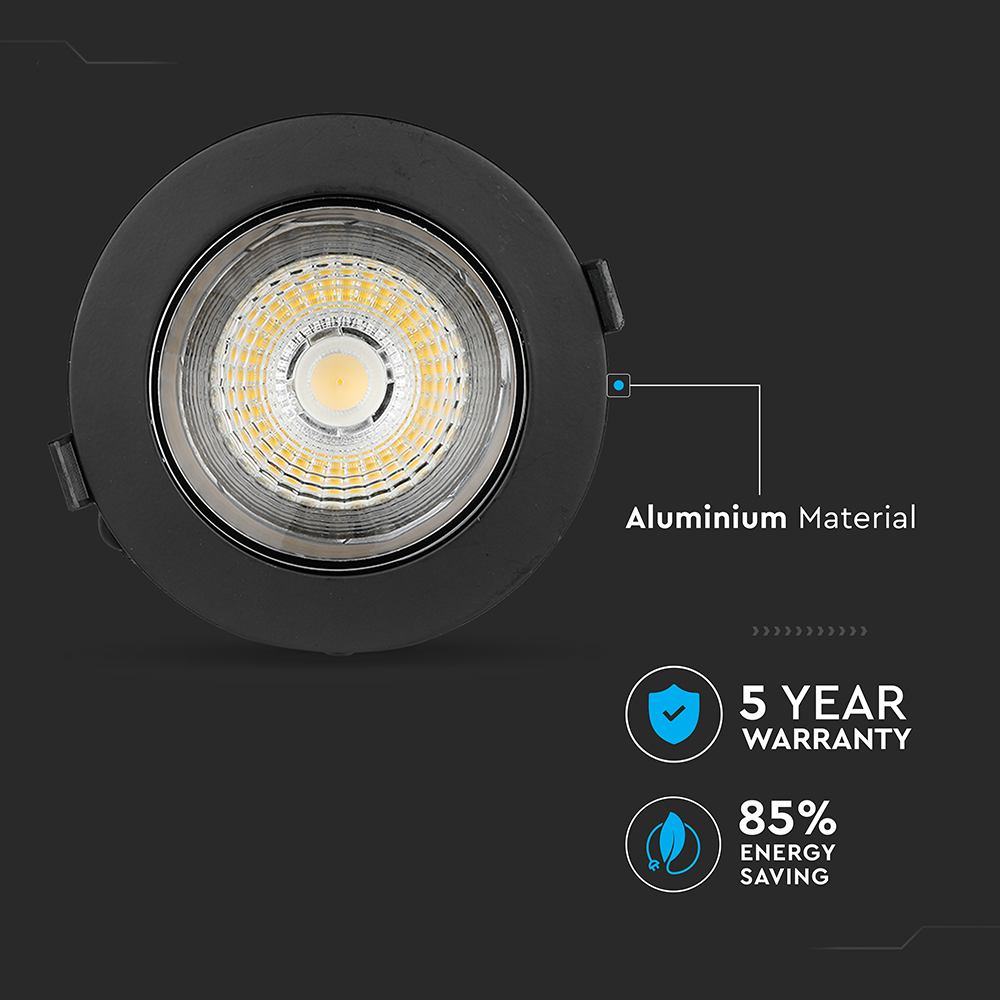 LED Downlight SAMSUNG Chip 30W COB Riflettore nero 6400K