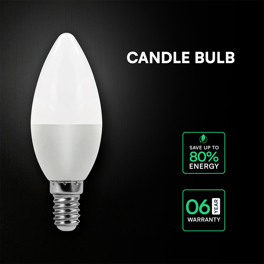 6.5W LED Candle Bulb E14 CREE CHIP 3000K img 2