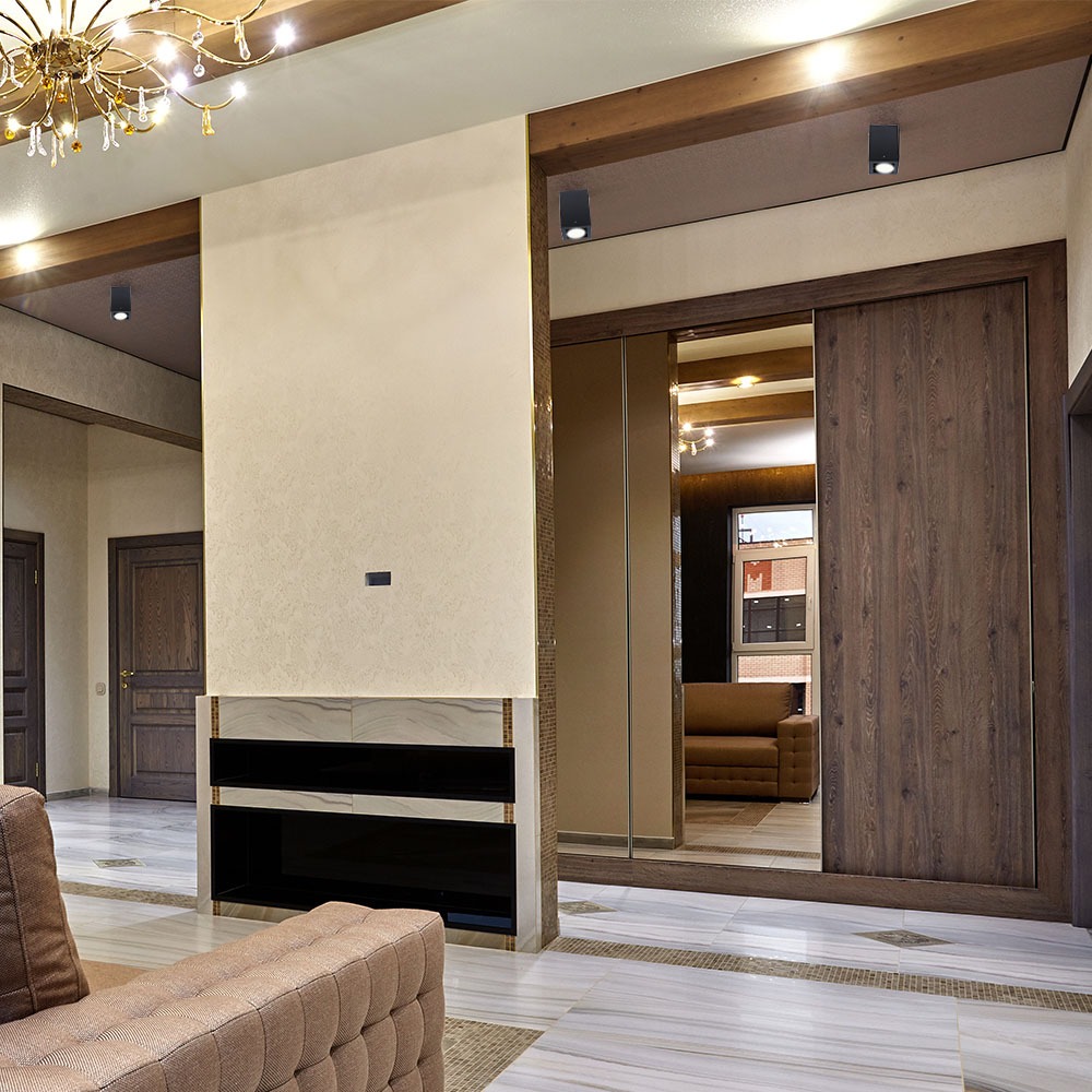 GU10 Adattatore per Faretti Quadrato Nero