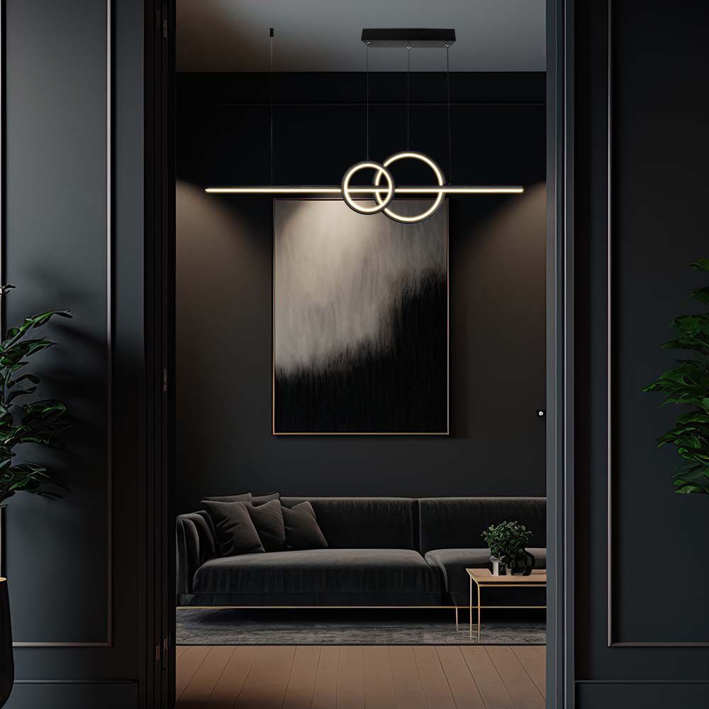  Lampadario LED a Sospensione 3in1 dal Design Moderno Colore Ner