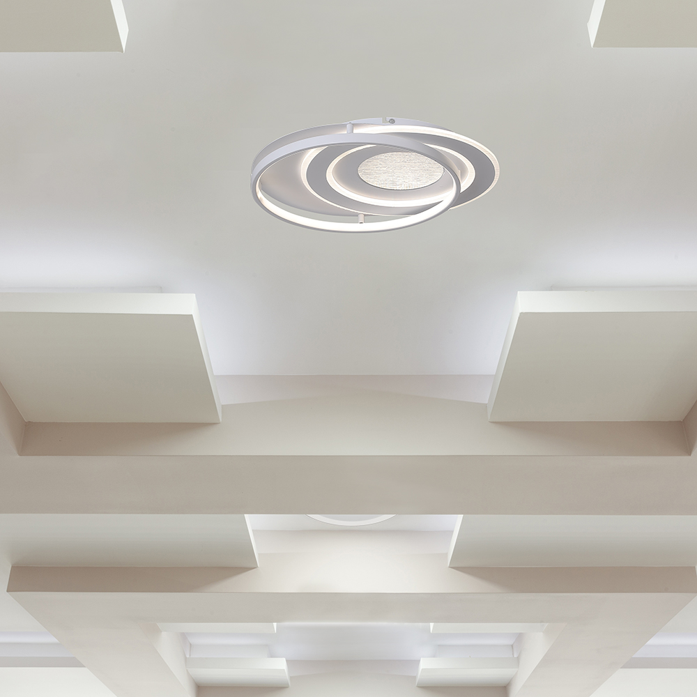 48W LED Decorative Ceiling Lamp (500*420*70mm) CCT3IN1 White With IR Remote Control