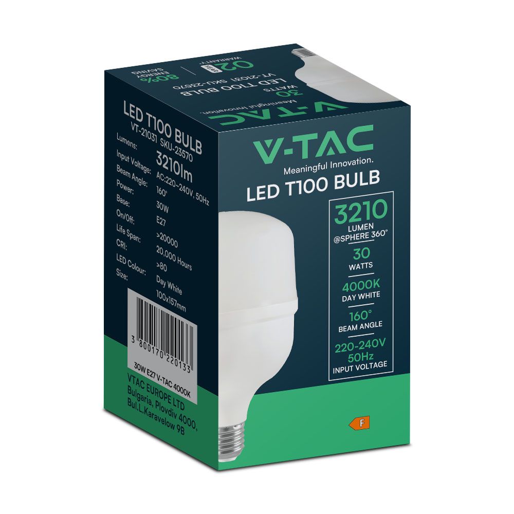 LED Bulb - 30W Plastic T100 4000K