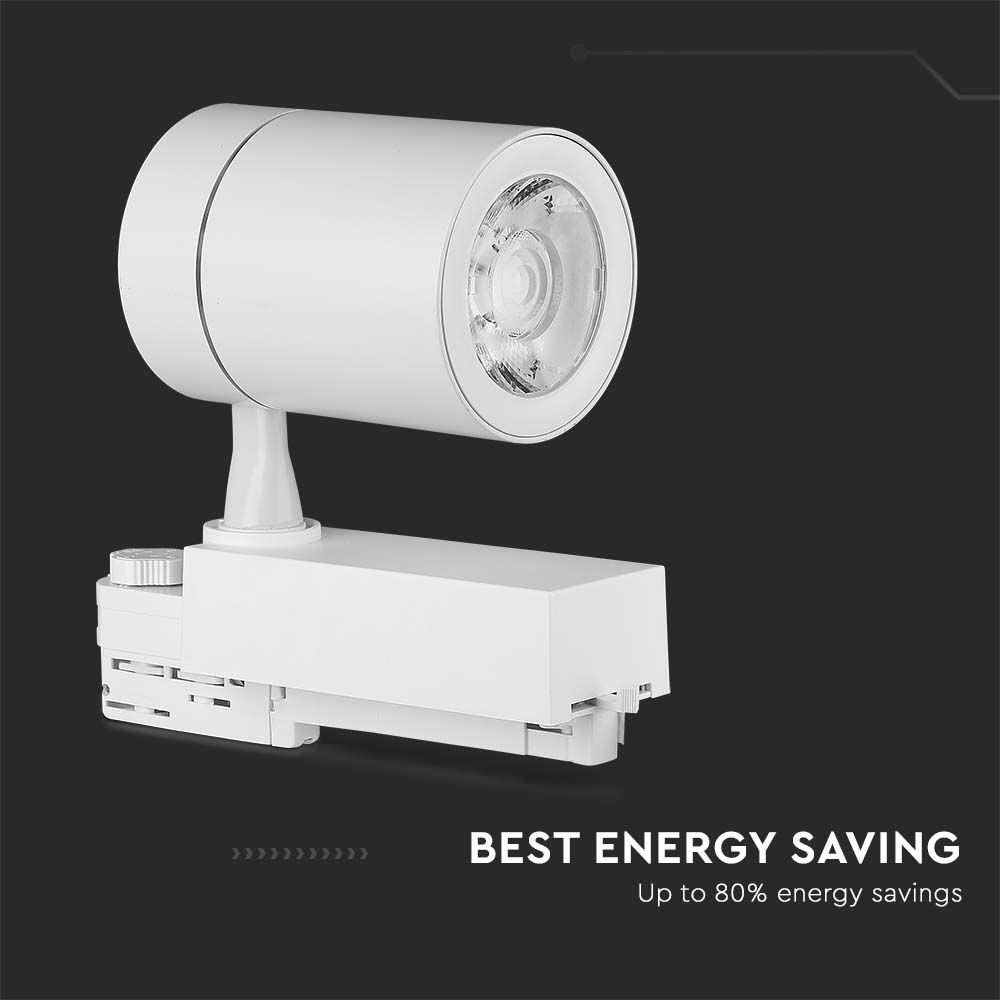 35W LED Track Light White Body 6500K img 2