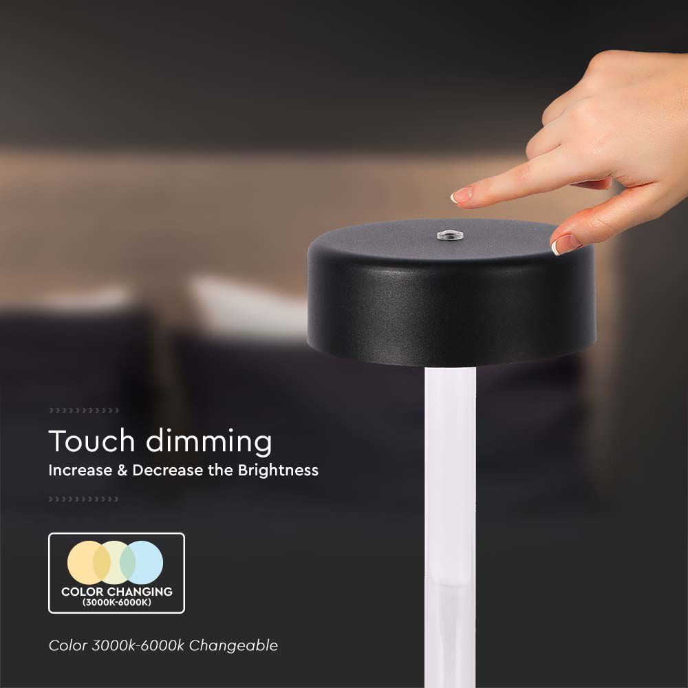 3W LED Table Lamp (D120*260) 3IN1 BlackTransperent Center Pillar img 1