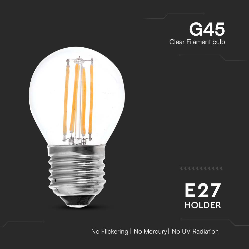 Lampadina - 6W Filament E27 G45 Clear Cover 3000K
