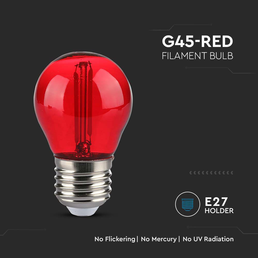 LED - 2W Filament E27 G45 Red