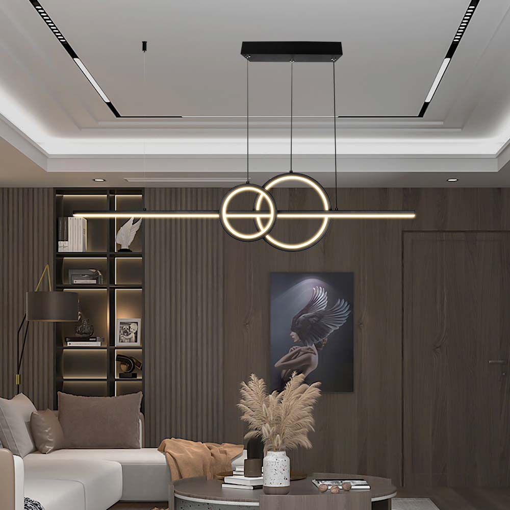  Lampadario LED a Sospensione 3in1 dal Design Moderno Colore Ner img 1