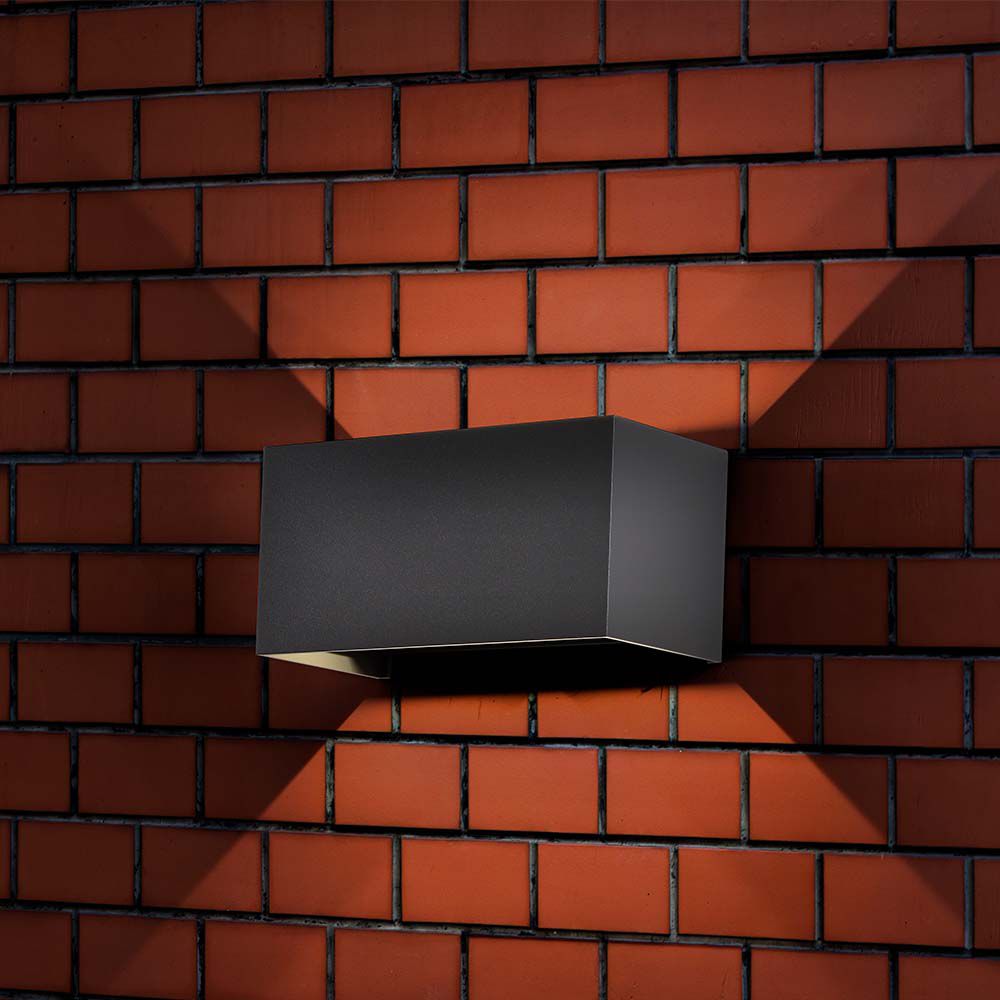 24W LED Wall Light Black Body 3000K IP65 img 1