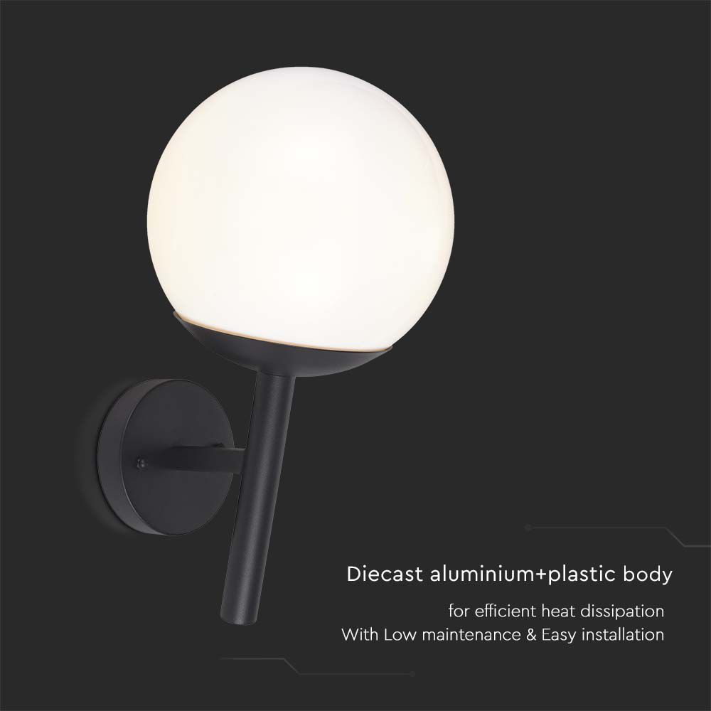 Lampada led da muro Matt Nera Opal Plastica Palla in basso img 2