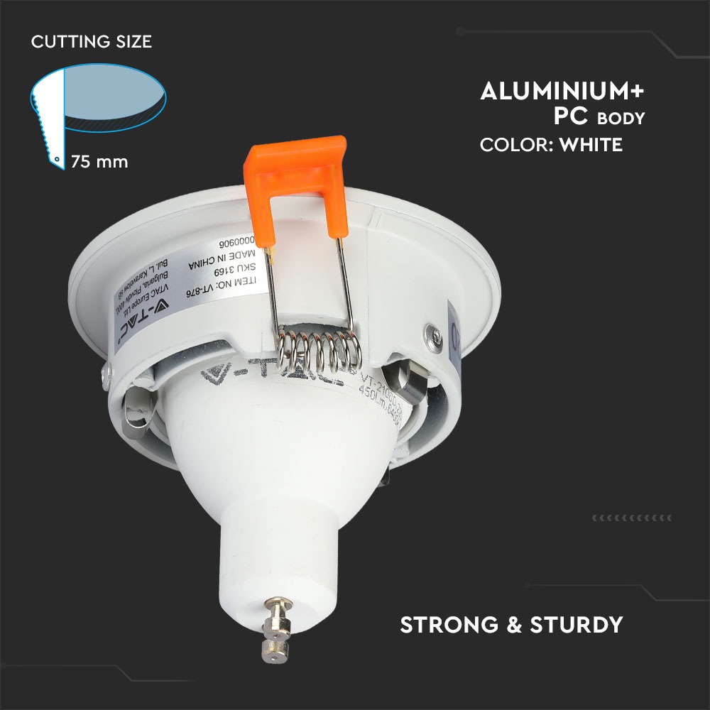 GU10 Fitting Round White