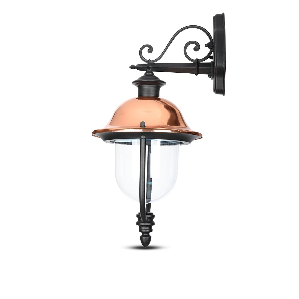 Garden Wall Lamp 1 x E27 Nero Facing Down img 1