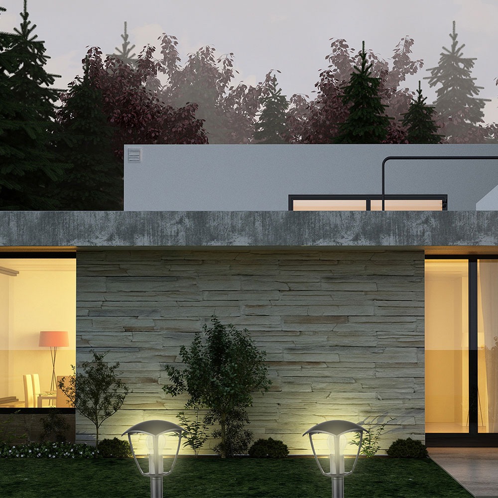 Lampada Giardino 600mm IP44 Nero img 1