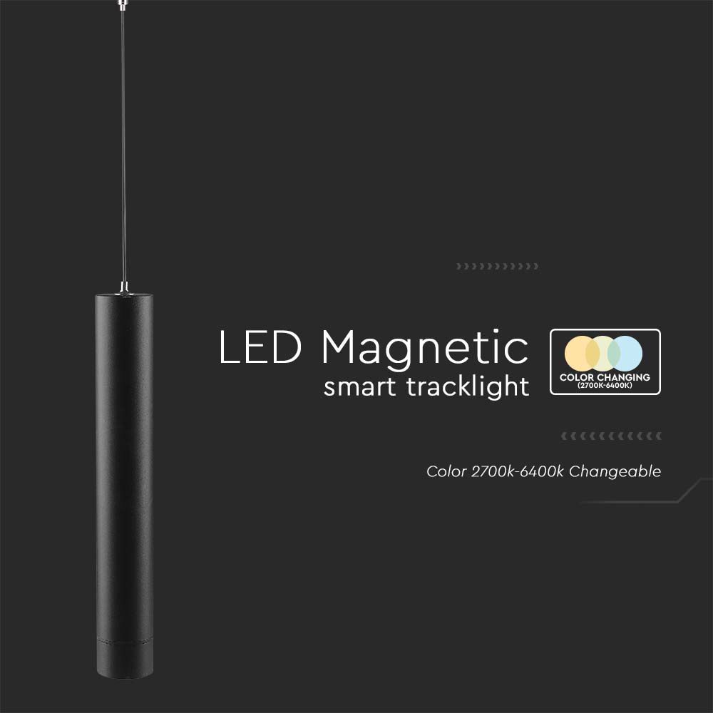 8W LED SMART Hanging Pendant Light Black 3IN1