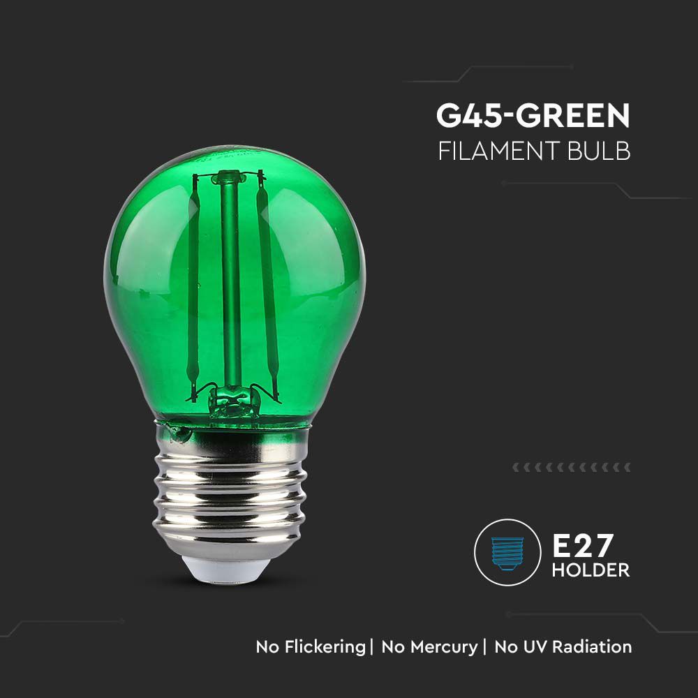 LED - 2W Filament E27 G45 Green