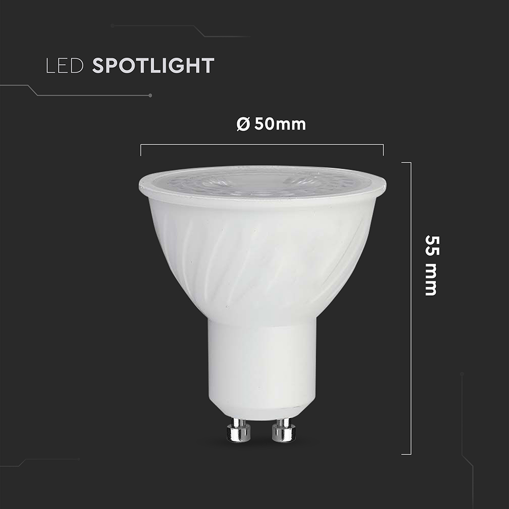 Faretti - 6W GU10 Ripple Plastic 6500K 38° Dimmable