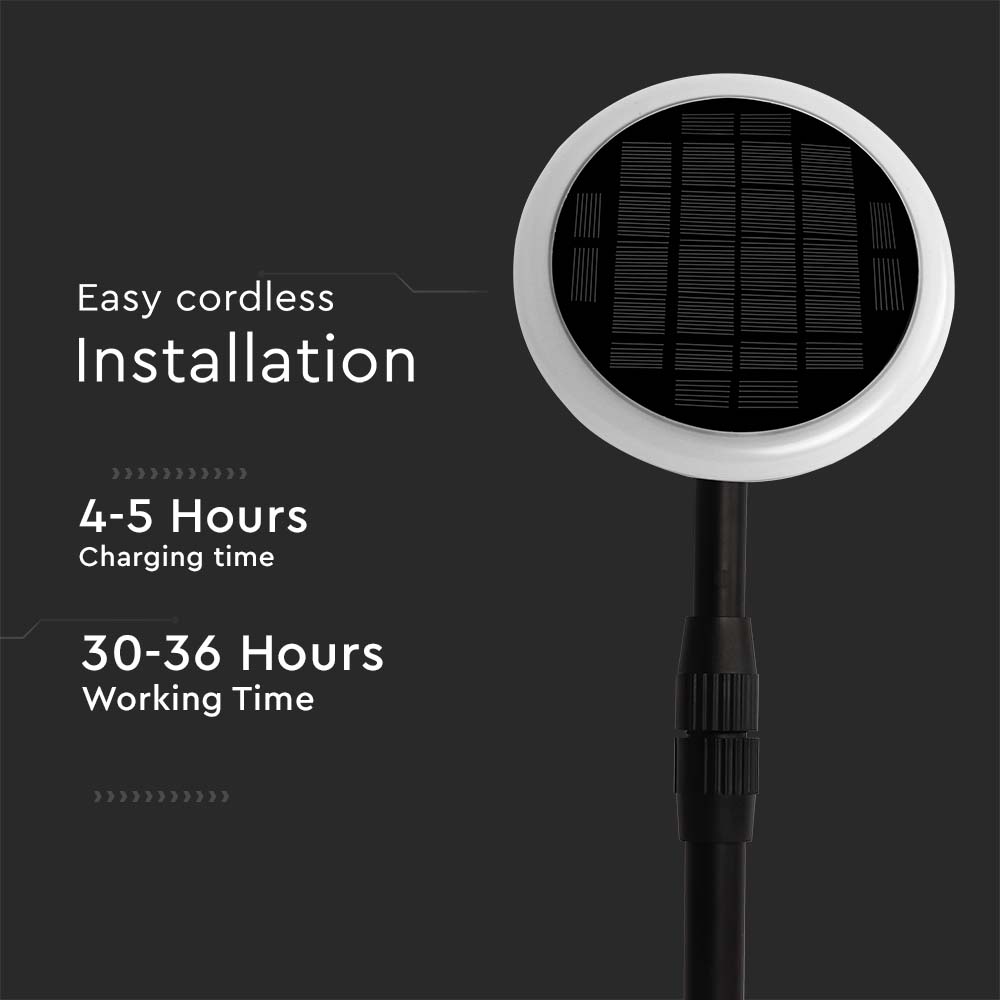 8W LED Solar Garden Light With White + Black Body 4000K img 1