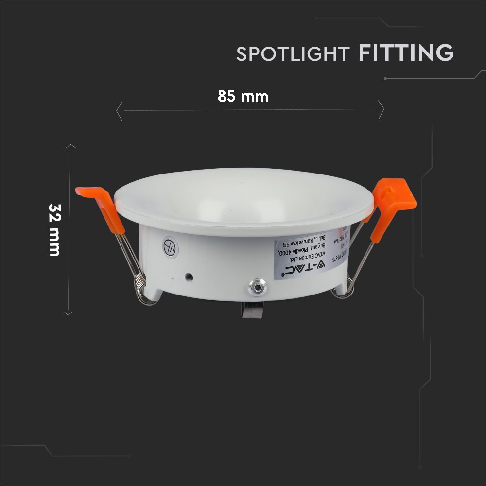 GU10 Fitting Round White