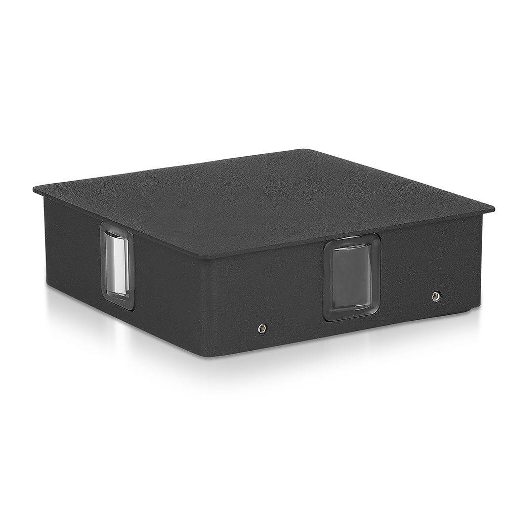 4W LED Wall Light Black Body Square 3000K IP65 img 2