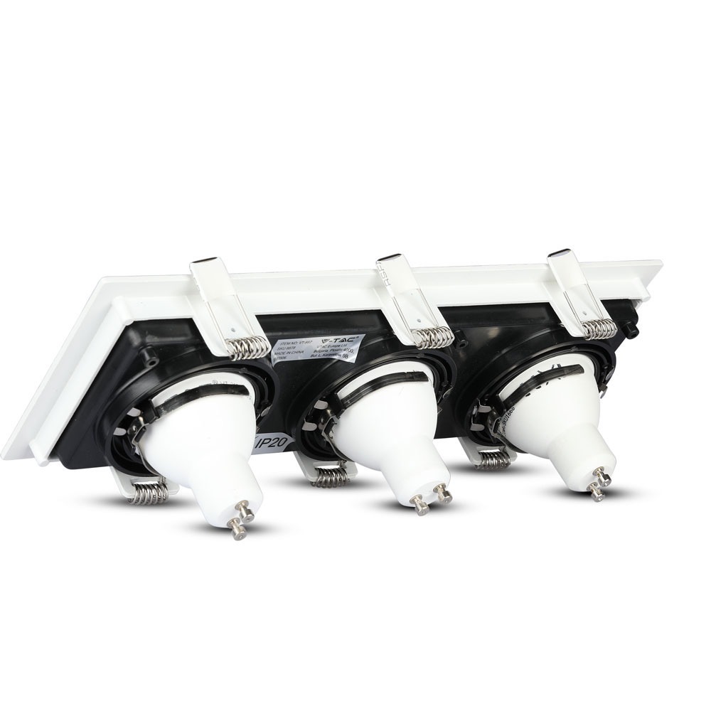 3 x GU10 Fitting Quadrato Bianco+Nero img 3