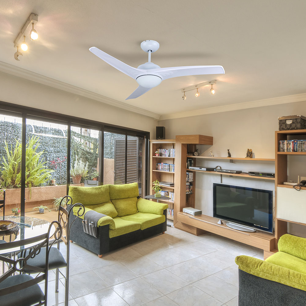 15W 3 in 1 LED Ventilatore a soffitto Controllo RF 3 pale Motore bianco 35W DC