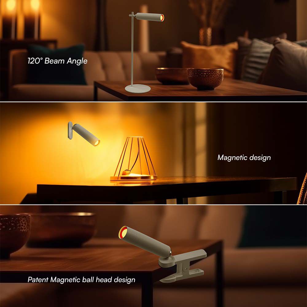 3W LED Magnetic Table Lamp 4000K White Body img 3