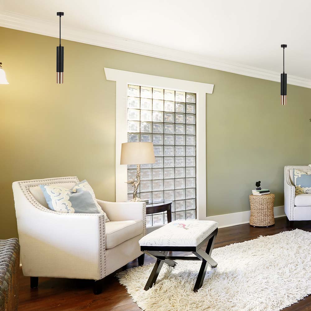 1*GU10 Hanging Pendant Black  Gold D 60*300MM img 1