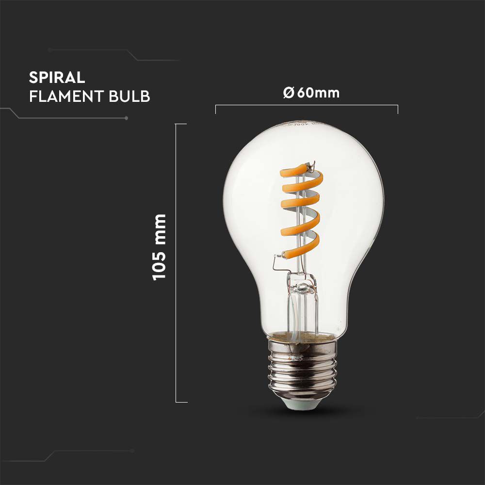 LED - 4W E27 Filament A60 Clear Cover 1800K