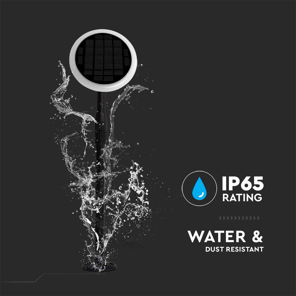 8W LED Solar Garden Light With White + Black Body 4000K img 4