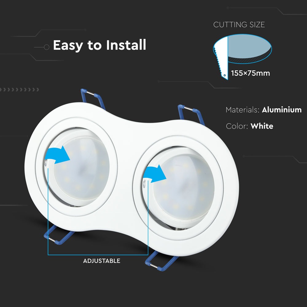 2*GU10 Corpo Rotondo Bianco img 1