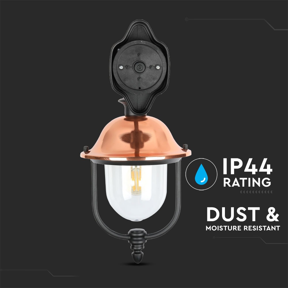 Garden Wall Lamp 1 x E27 Nero Facing Down img 2