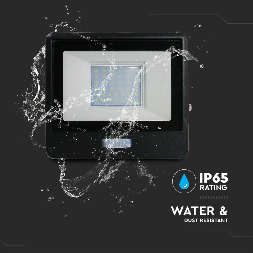 30W LED PIR Sensor Floodlight SAMSUNG CHIP Black Body 4000K img 4